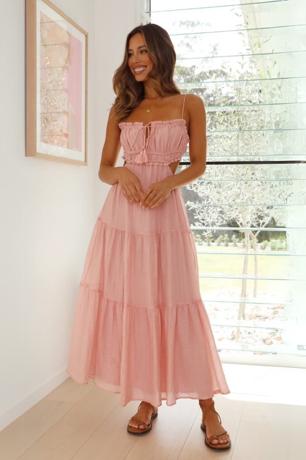 Vestido Feminino Midi Chiffon Alça Ajustável – Pauline