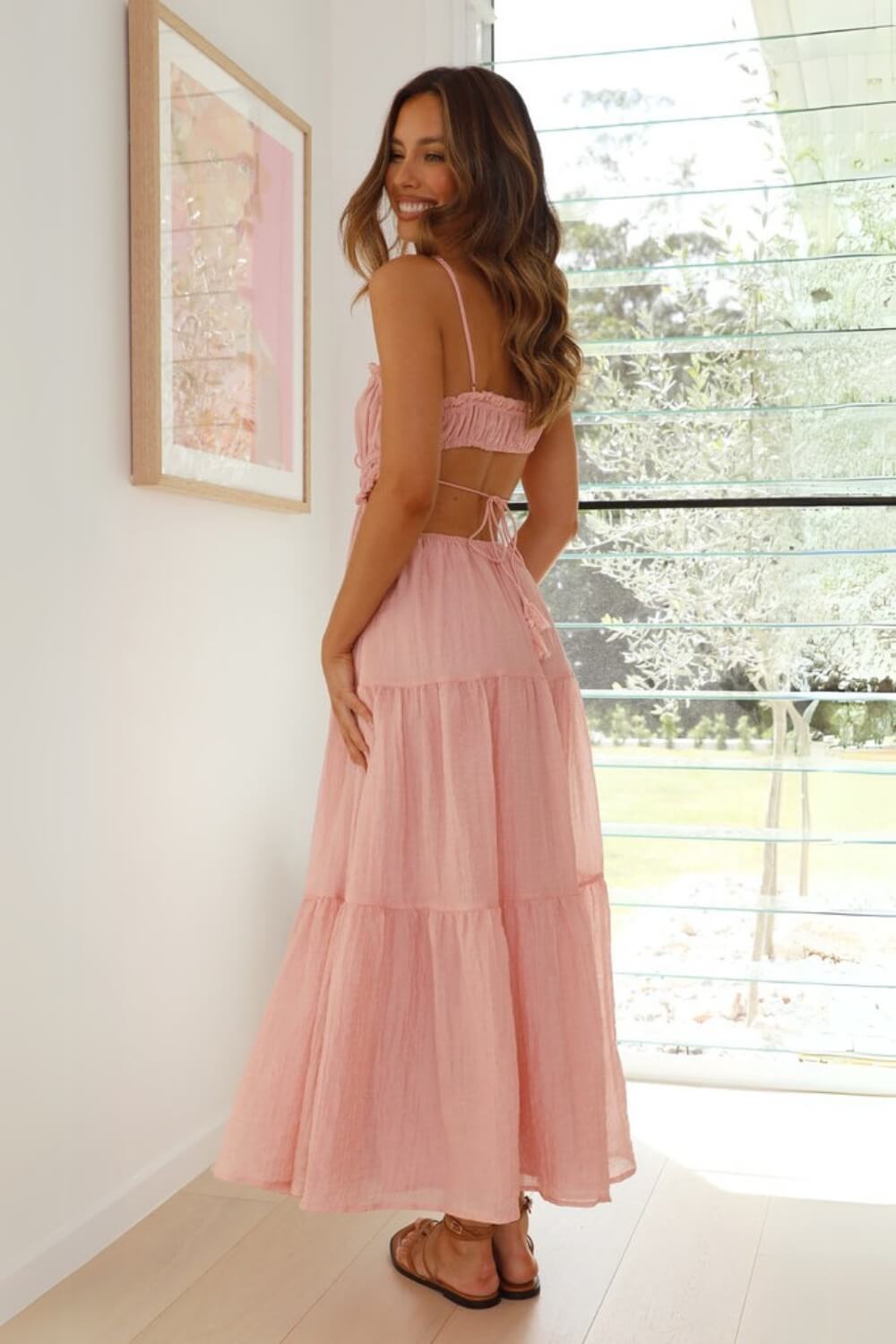 Vestido Feminino Midi Chiffon Alça Ajustável – Pauline